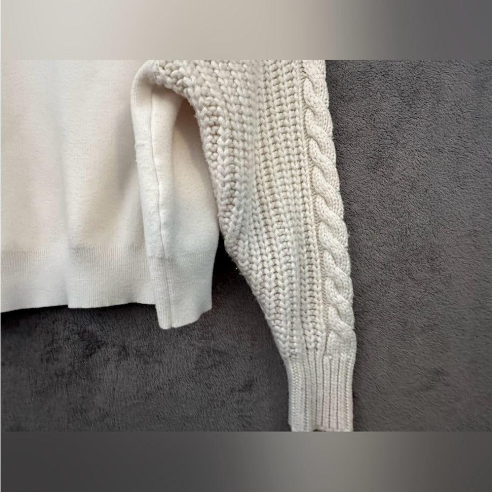ZARA Knitted Sweater Woman’s Size Small Ivory Oversized Wool Soft Cottagecore - Picture 14 of 15